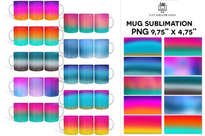Ocean Gradient Mug Sublimation Wrap Designs