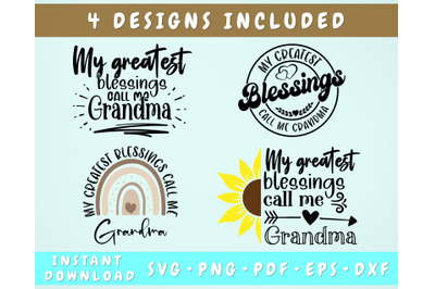 My Greatest Blessings Call Me Grandma SVG, Grandma Quotes SVG Files