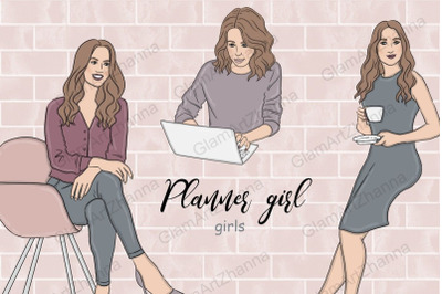 Planner Girl Clipart Girls