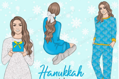 Hanukkah Girls Clipart