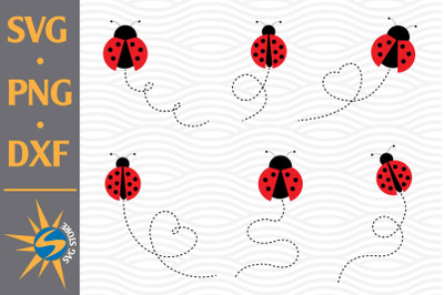 Ladybug Fly Line SVG, PNG, DXF Digital Files Include