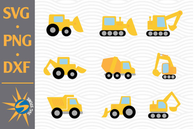 Construction Cars SVG&2C; PNG&2C; DXF Digital Files Include