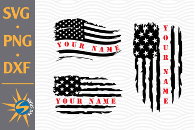 US Flag Custom Name SVG, PNG, DXF Digital Files Include