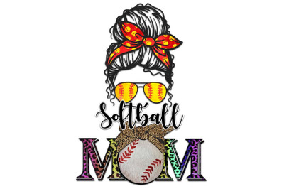 Softball Mom Leopard Sublimation