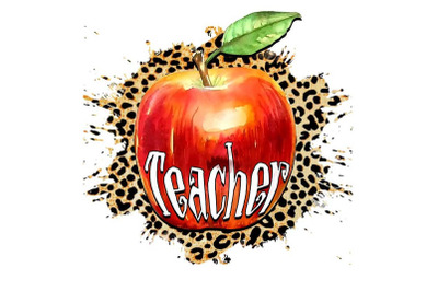 Leopard Apple Teacher Sublimation