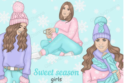 Sweet Season Girls Clipart