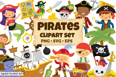 pirates clipart - pirate cartoons, frames and premade template