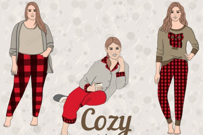 Cozy Girls Clipart