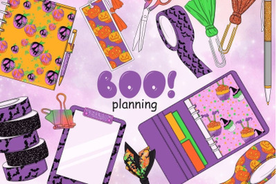 Boo Planning Collection Clipart
