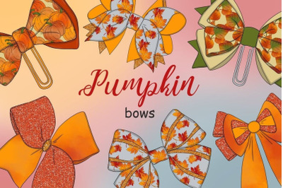 Pumpkin Bows Clipart