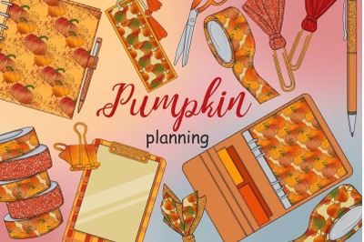 Pumpkin Planning Collection Clipart
