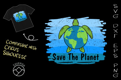 Earth Day Save The Planet Turtle Ocean