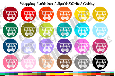 Shopping Cart Trolley Icon Digital Planner Sticker Clipart