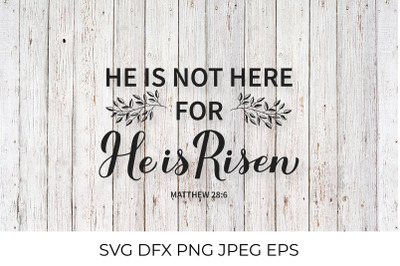 He is risen. Bible Quote. Easter SVG