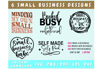 Small Business Owner SVG Bundle, 6 Designs, Boss Lady SVG, Boss Mom