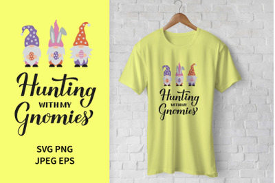 Hunting with my gnomies. Easter Gnomes SVG