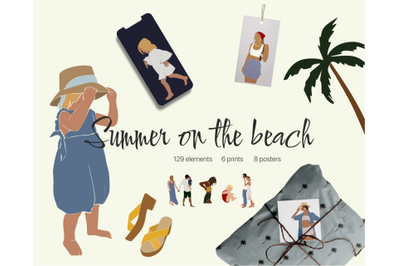 Summer on the beach, vector