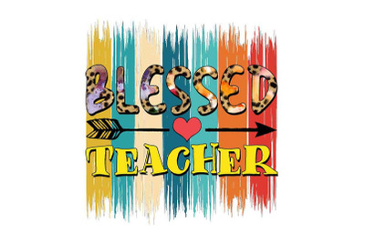 Retro Blessed Teacher Sublimation