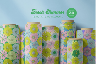 Fresh Summer Retro Floral Patterns