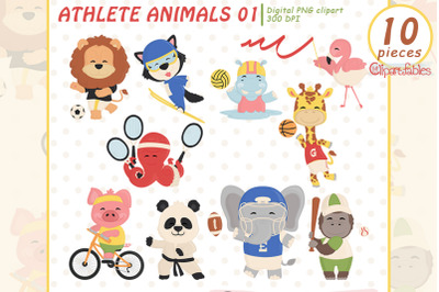 ATHLETE ANIMALS clipart, Sport clip art