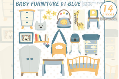 BABY FURNITURE clipart, Baby boy room design