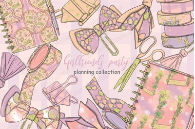 Girlfriends Party Planning Collection Clipart