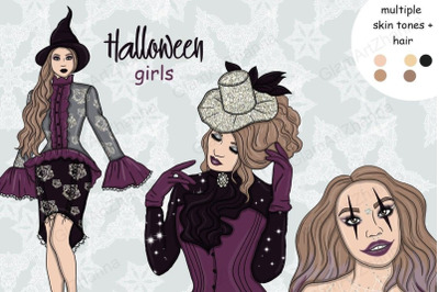 Halloween Girls Clipart