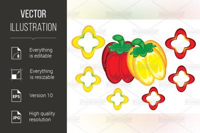 Red and yellow peppers