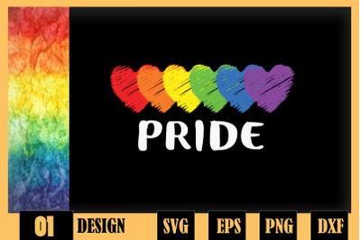 LGBT Pride Flag Rainbow Hearts