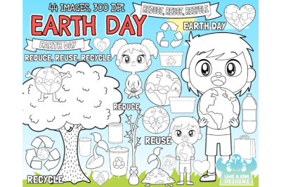 Earth Day Digital Stamps - Lime and Kiwi Designs