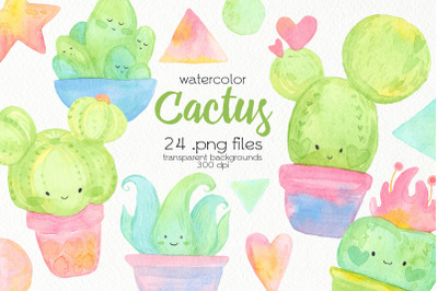 Watercolor Cactus Clipart