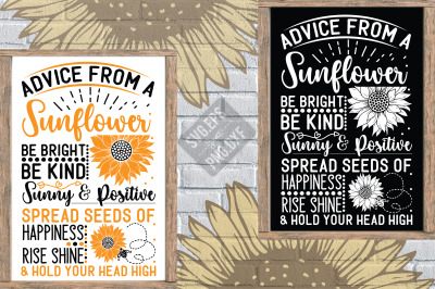 Advice from a sunflower SVG