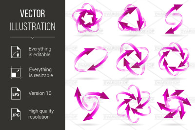 Set of arrow circles