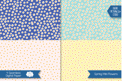 Spring Mini Flowers Digital Paper | Seamless Background Pattern