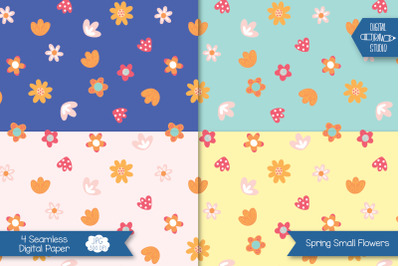 Spring Small Flowers Digital Paper | Seamless Background Pattern