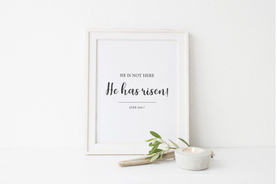 He is not here&2C; He has risen&2C; Luke 24&3A;6-7&2C; Easter wall decor