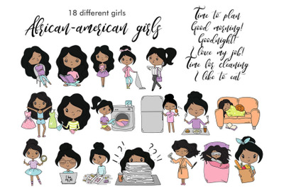 African-American Girls Cute Dolls