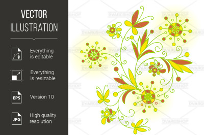 Abstract Flowers background for design