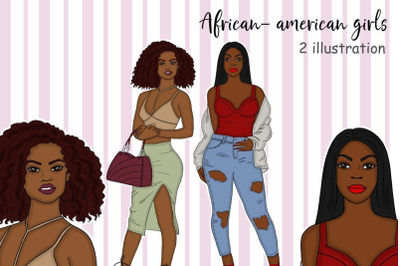 African-American Girls Clipart 1