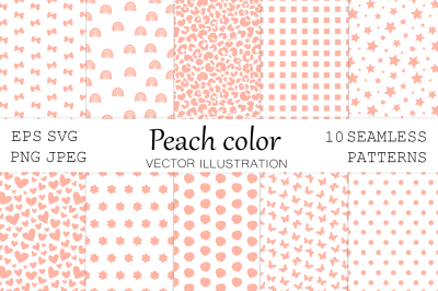 Rainbow pattern. Peach pattern. Leopard pattern. Abstract pattern