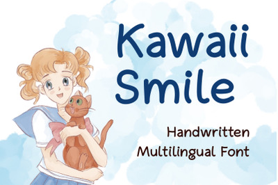 Kawaii Smile Handwritten Anime Comic Multilingual Font