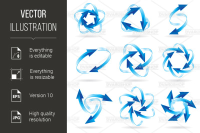 Set of arrow circles