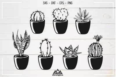 Cute Potted Plants Svg Design