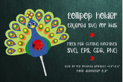 Peacock Lollipop Holder Template