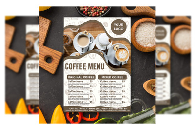 Coffee flyer menu