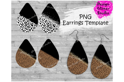 Teardrop Earrings,Leopard Earrings Sublimation,Sublimation Design