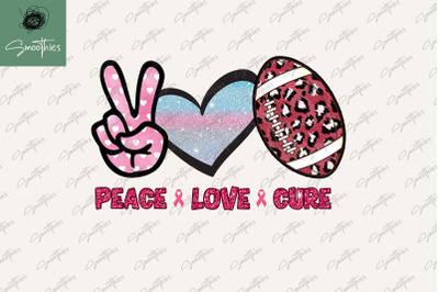 Love Peace Cure Breast Cancer Football