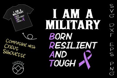 I Am A Militaty BRAT Purple Up