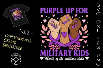 Hands Purple up For military kids