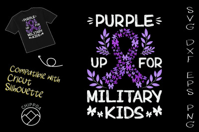 Purple Up for Military Kids Ribbon